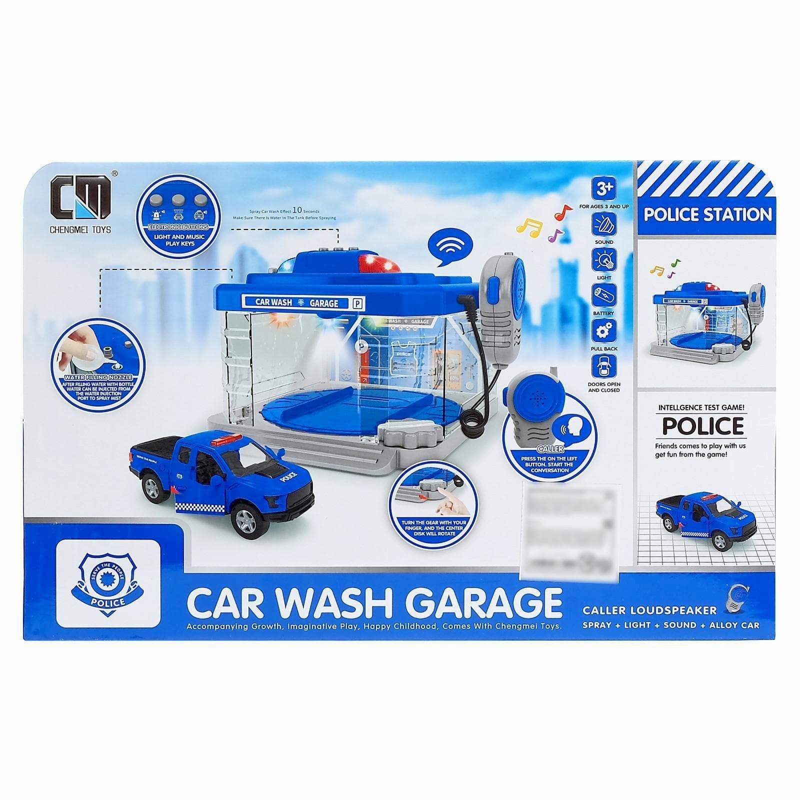 Парковка-Автомойка «Полицейский гараж» CLM-888 с машинкой и рацией, световые и звуковые эффекты