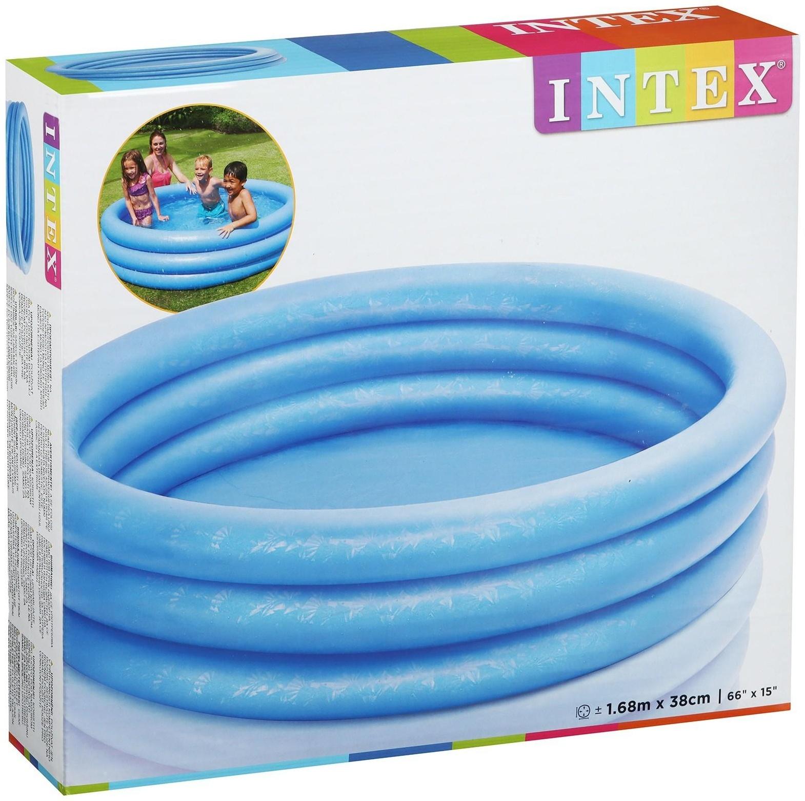 Детский надувной бассейн Intex «Crystal Blue Pool» 58446 от 2 лет / 168х38см.