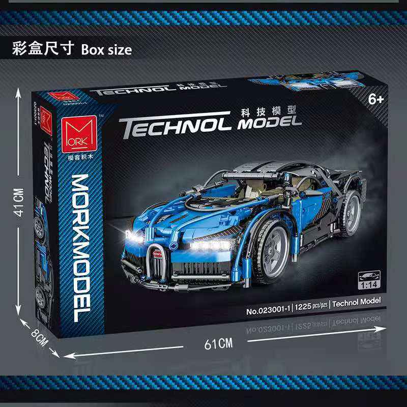 Конструктор MORK «Bugatti» 1:14 MOC 023001-1 (Technic 42083) / 1225 деталей