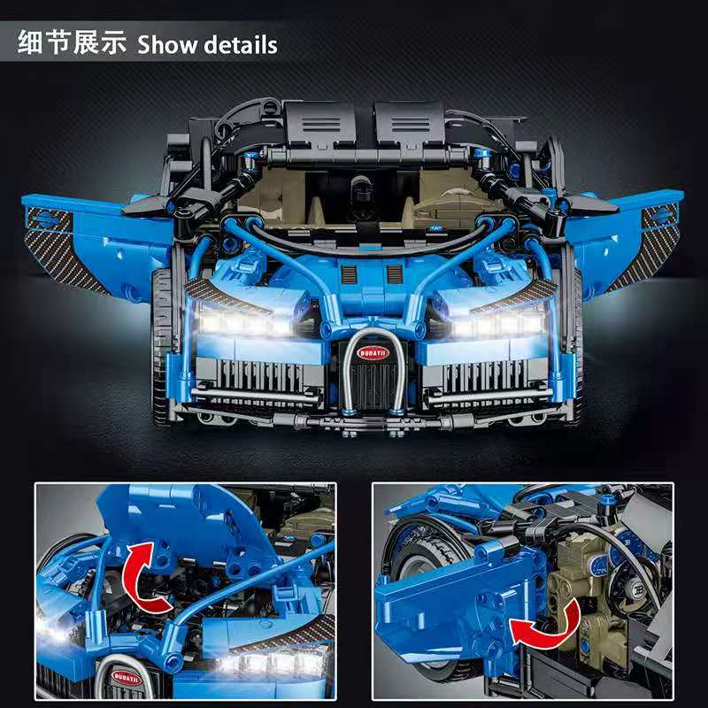 Конструктор MORK «Bugatti» 1:14 MOC 023001-1 (Technic 42083) / 1225 деталей