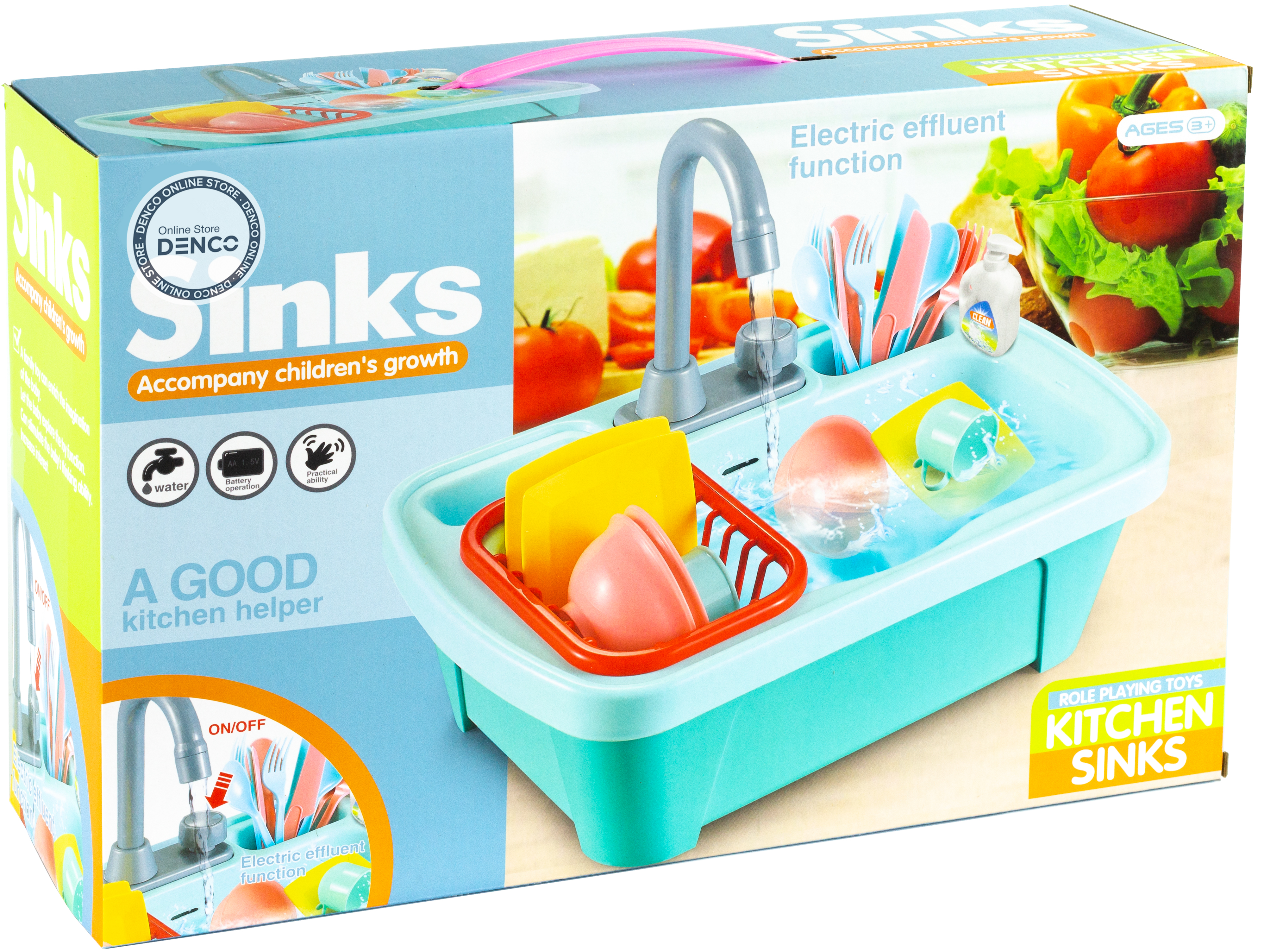 Детская кухонная мойка Sinks, игровой набор, высота 26 см