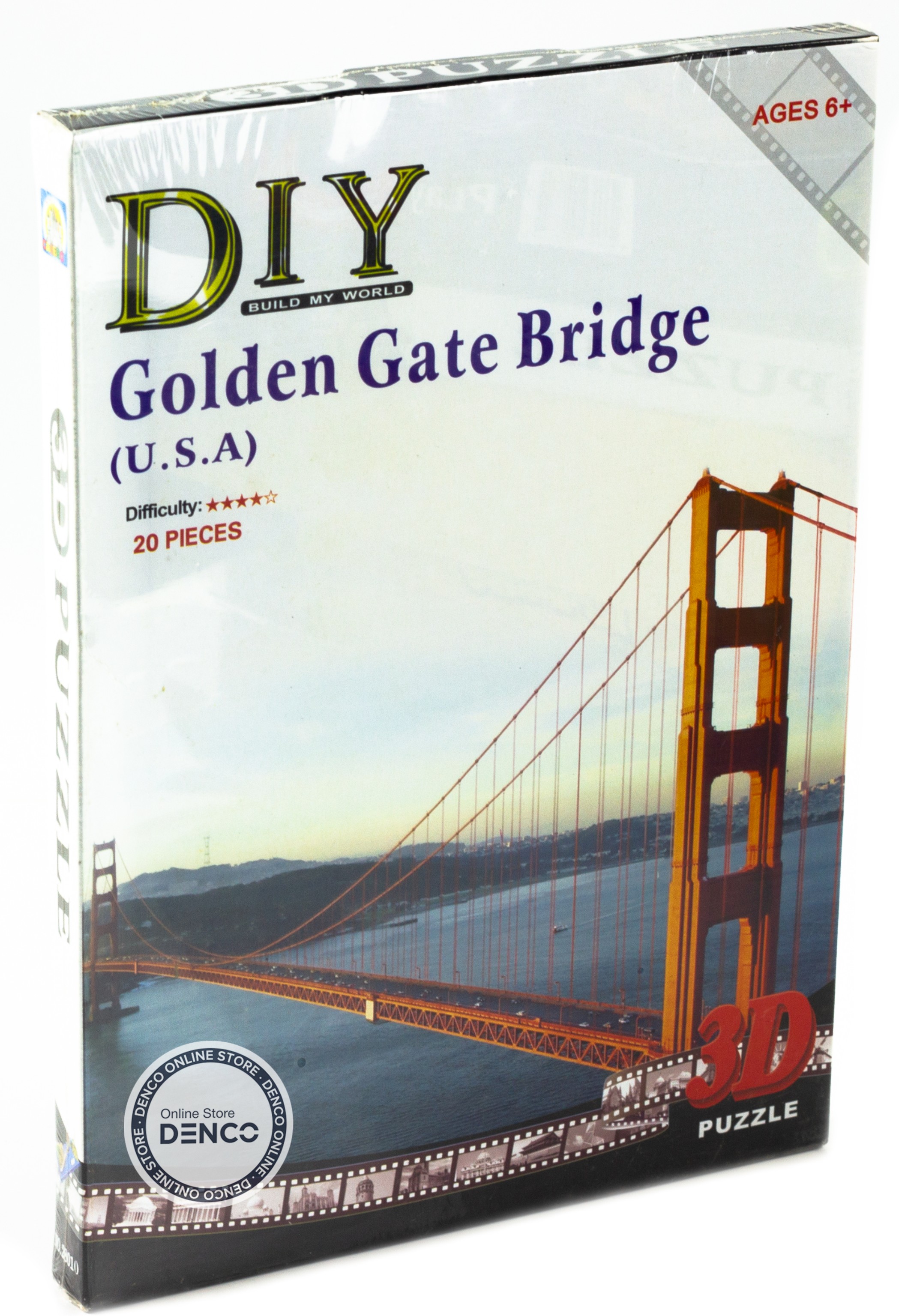Конструктор 3D-пазл для моделирования «Мост Золотые ворота» 2801 / 20 деталей