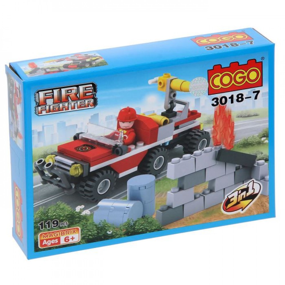 Конструктор COGO 8 в 1 «Пожарная коллекция» 3018-18 (City) комплект 8 шт.