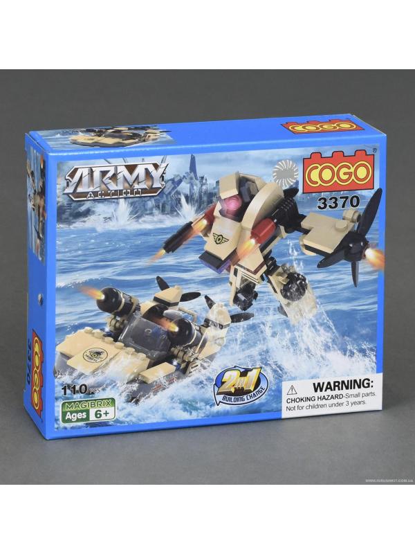 Конструктор COGO Army Трансформер 2 в 1 «Робот-боевой катер» 3370 / 110 деталей