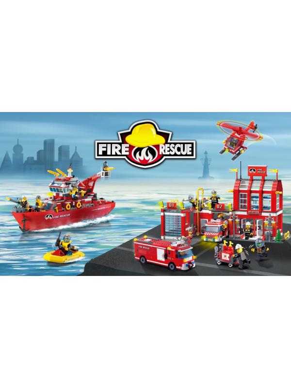 Конструктор Enlighten «Пожарный катер» 906 Fire Rescue / 340 деталей