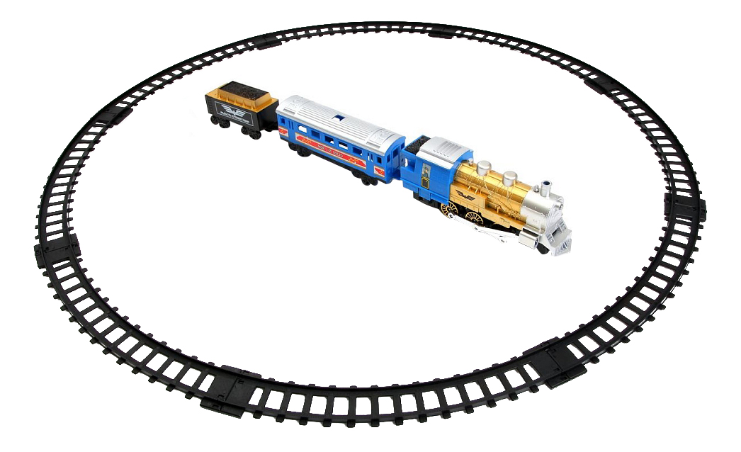 Детская железная дорога Play Smart «Мой первый поезд» 0611, 11 деталей, свет, звук, имитация дыма / 282 см.