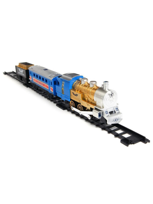 Детская железная дорога Play Smart «Мой первый поезд» 0611, 11 деталей, свет, звук, имитация дыма / 282 см.