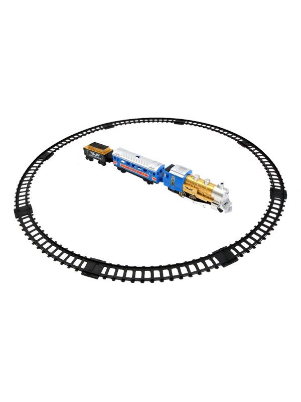 Детская железная дорога Play Smart «Мой первый поезд» 0611, 11 деталей, свет, звук, имитация дыма / 282 см.