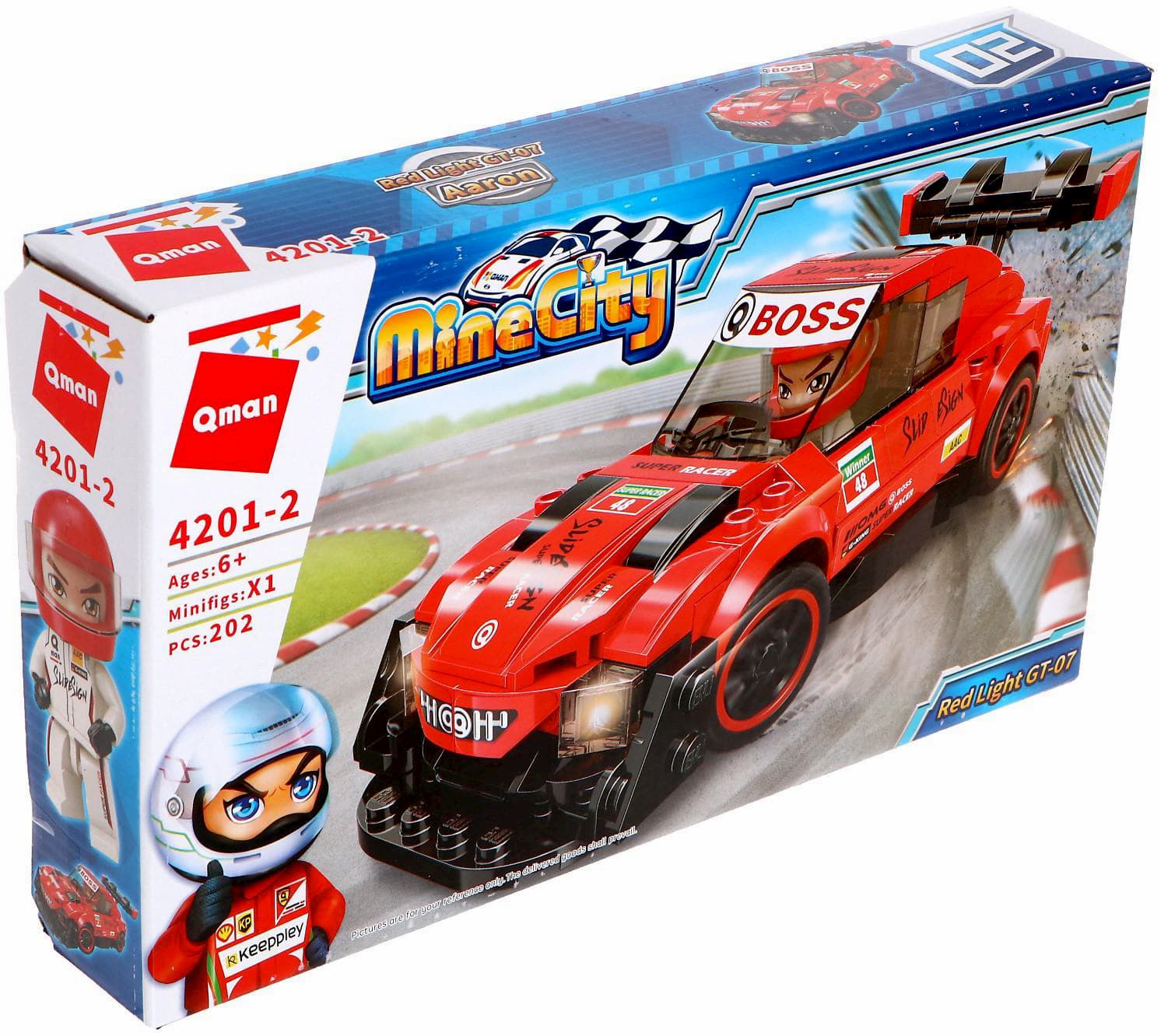 Конструктор Qman «Гоночный автомобиль Red Light GT-07» 4201-2 Mine City: Racing Car Series / 202 детали