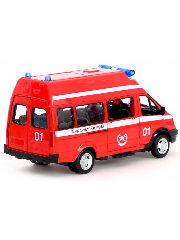 Инерционная машинка Play Smart 1:29 «GAZ-27057 Автобус Пожарной службы» 19 см. 9707-A, Микроавтобус