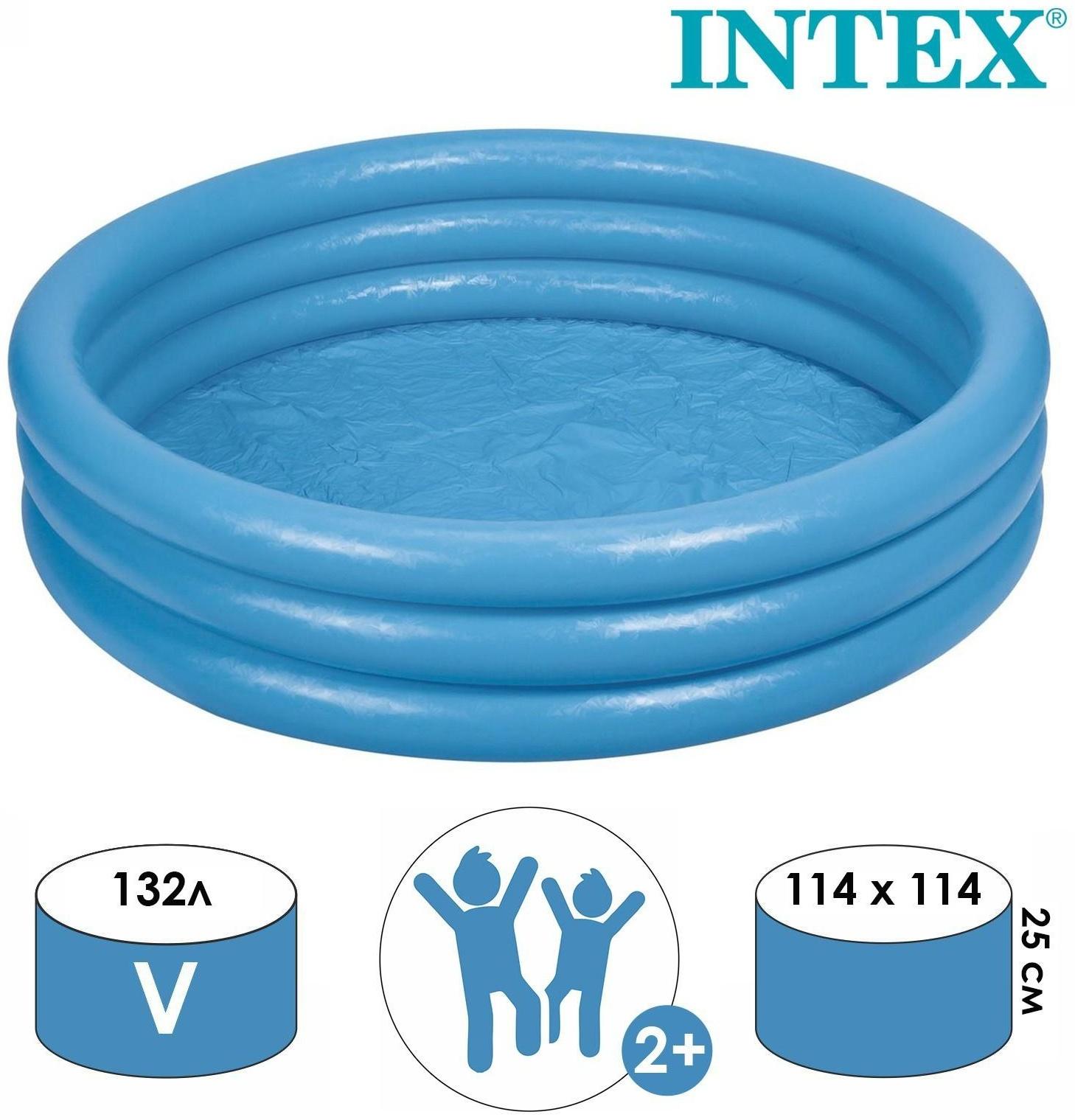 Детский надувной бассейн Intex «Синий Кристалл» 59416 от 2 лет / 114 х 25 см.