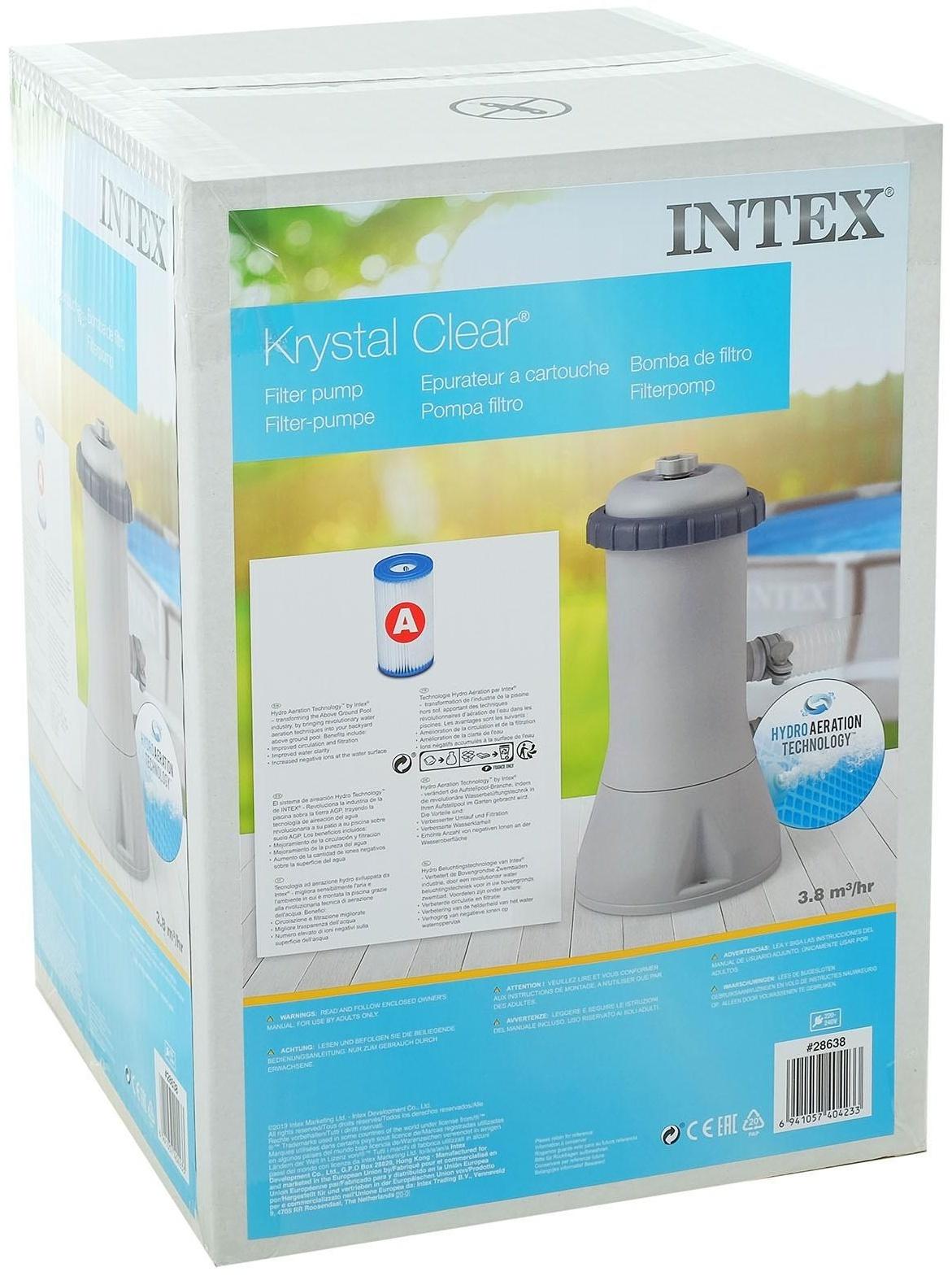 Картриджный фильтр-насос Intex «Krystal Clear» 28638 / 220-240V