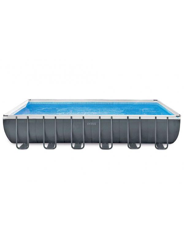 Прямоугольный каркасный бассейн «Ultra XTR Frame» (732х366х132 см, песчаный фильтр, лестница, настил, тент) Intex 26364