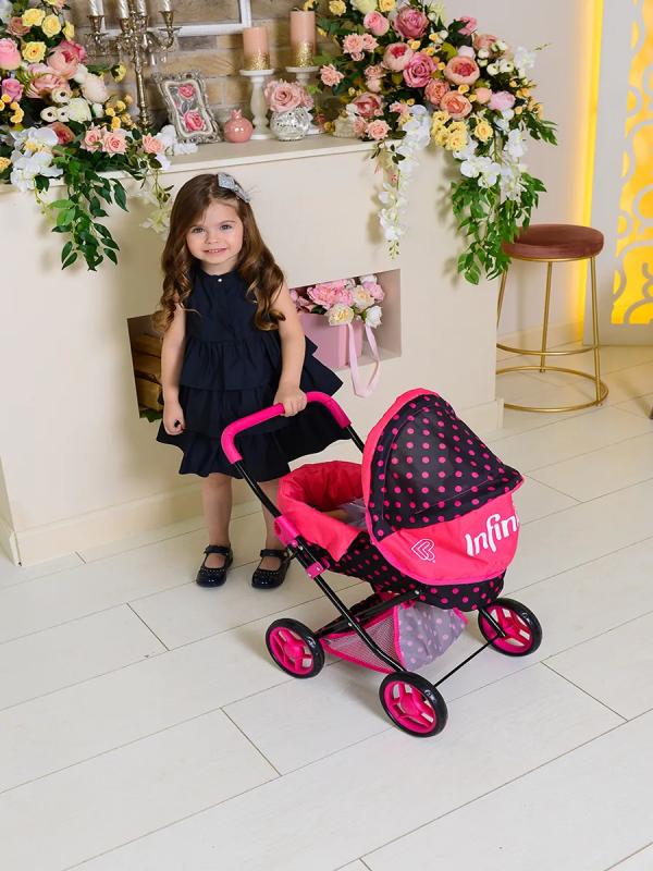 Детская игрушечная прогулочная коляска-трансформер Buggy Boom для кукол Infinia 8446-3030 с люлькой-переноской