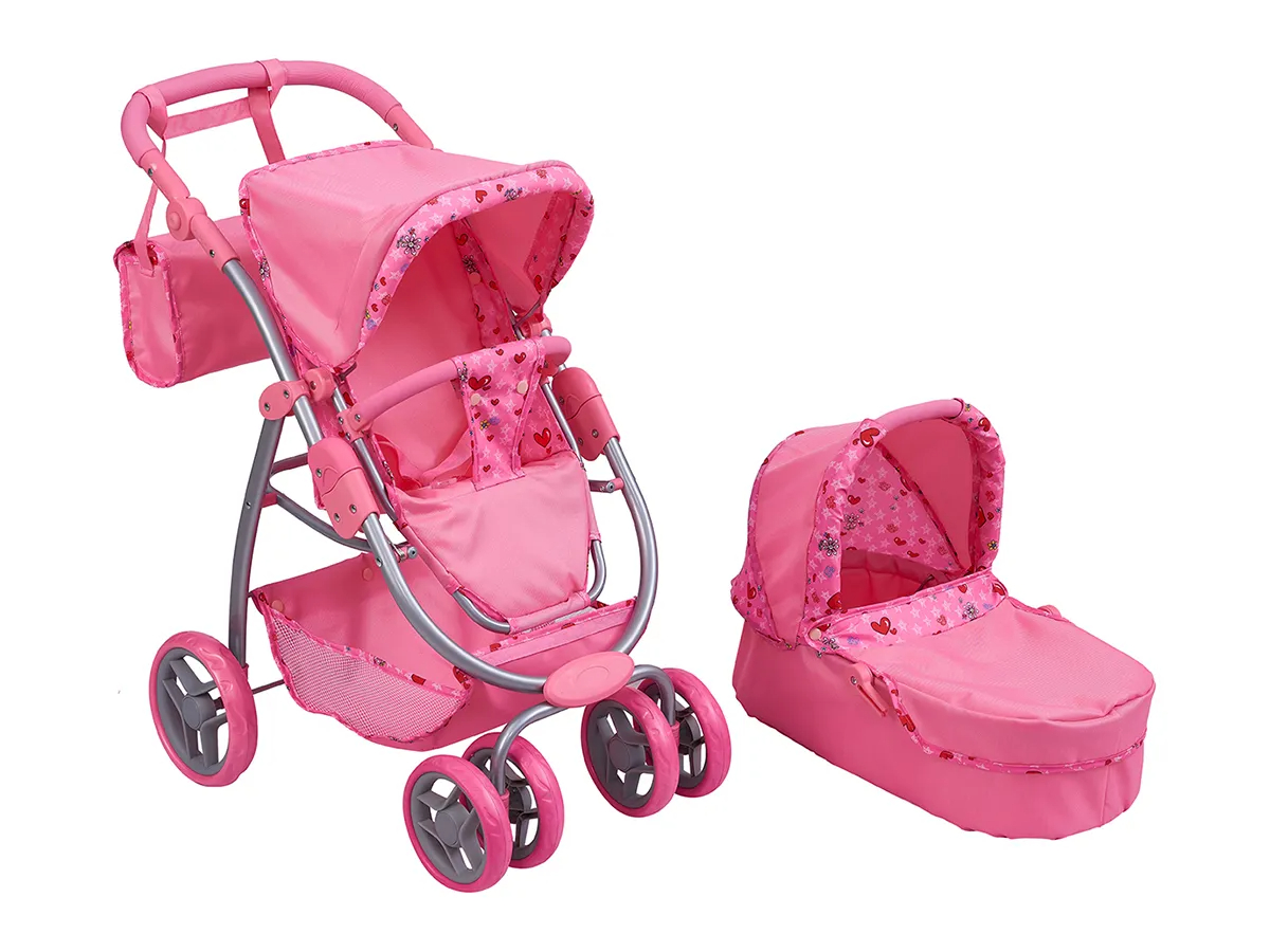 Детская игрушечная прогулочная коляска-трансформер Buggy Boom для кукол Amidea 9000C1 с люлькой-переноской