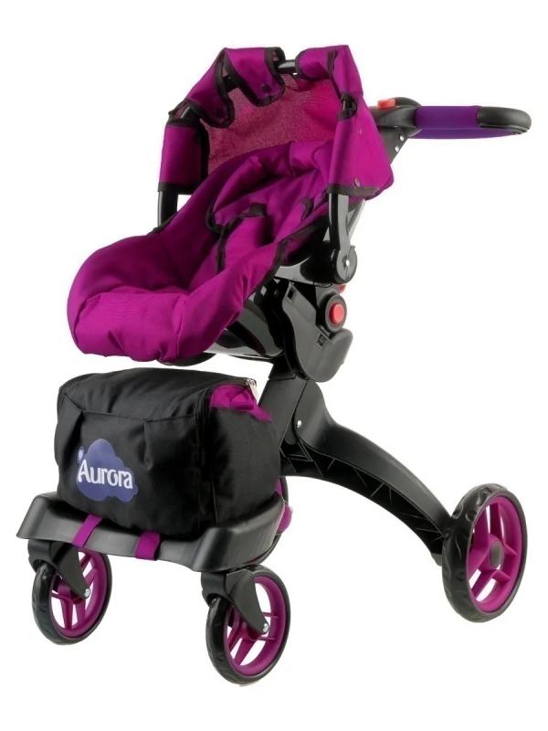 Детская игрушечная прогулочная коляска-трансформер Buggy Boom для кукол Aurora 9005-0471 12-в-1 с люлькой-переноской