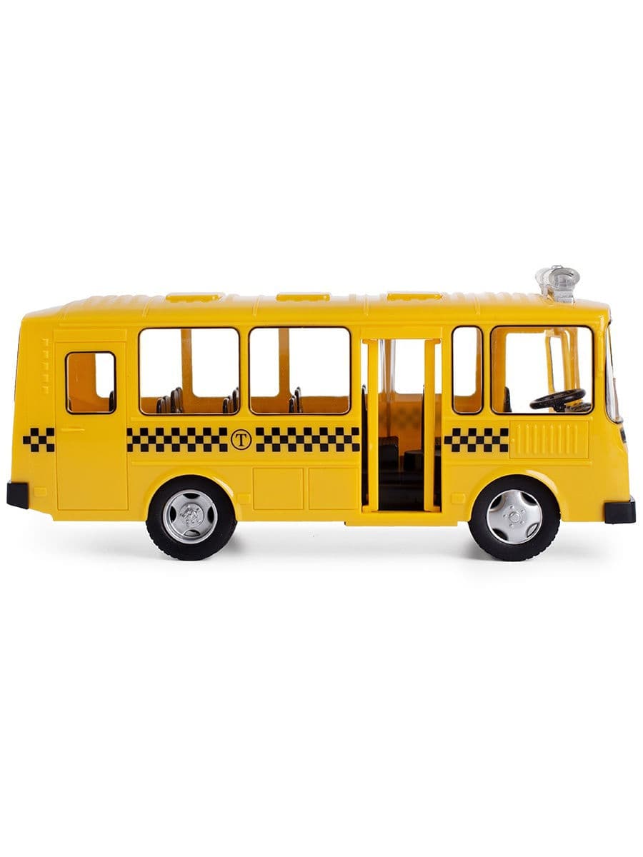Автобус инерционный Play Smart 1:32 «ПАЗ 3205 Такси» 9714-E Автопарк, свет и звук