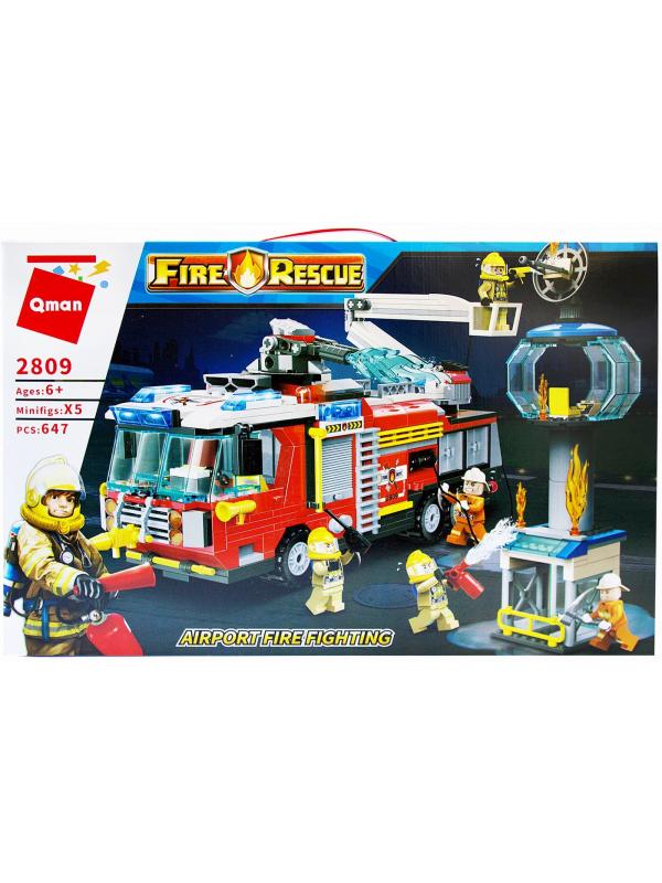 Конструктор Qman «Пожар в аэропорту» 2809 Fire Rescue / 647 деталей