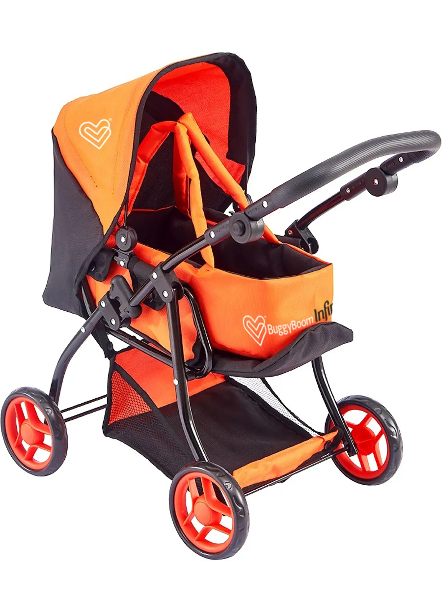 Детская игрушечная прогулочная коляска-трансформер Buggy Boom для кукол Infinia 8448-1123 2-в-1 с люлькой-переноской