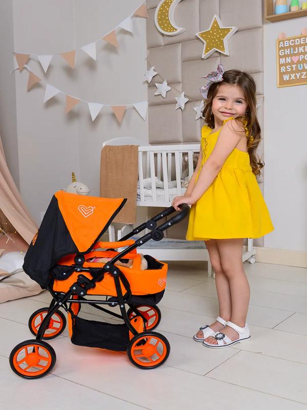 Детская игрушечная прогулочная коляска-трансформер Buggy Boom для кукол Infinia 8448-1123 2-в-1 с люлькой-переноской