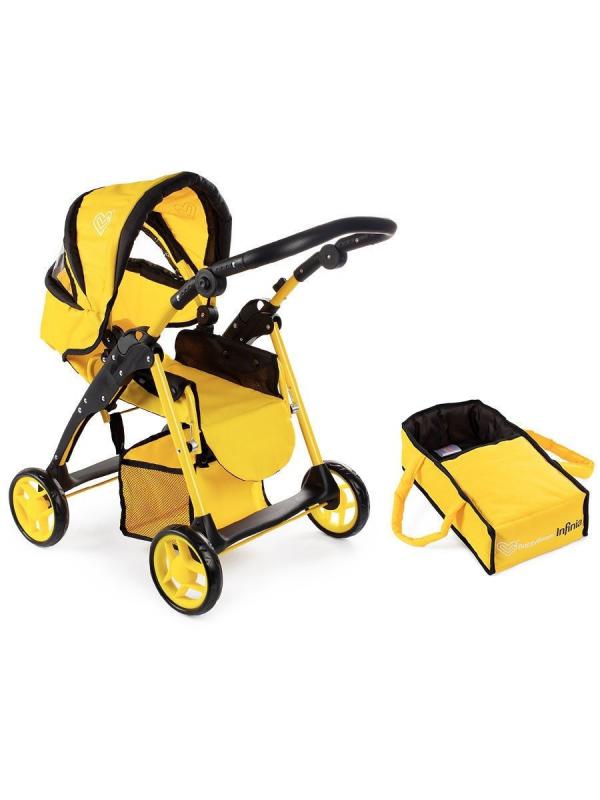 Детская игрушечная прогулочная коляска-трансформер Buggy Boom для кукол Infinia 8452-1171 2-в-1 с люлькой-переноской