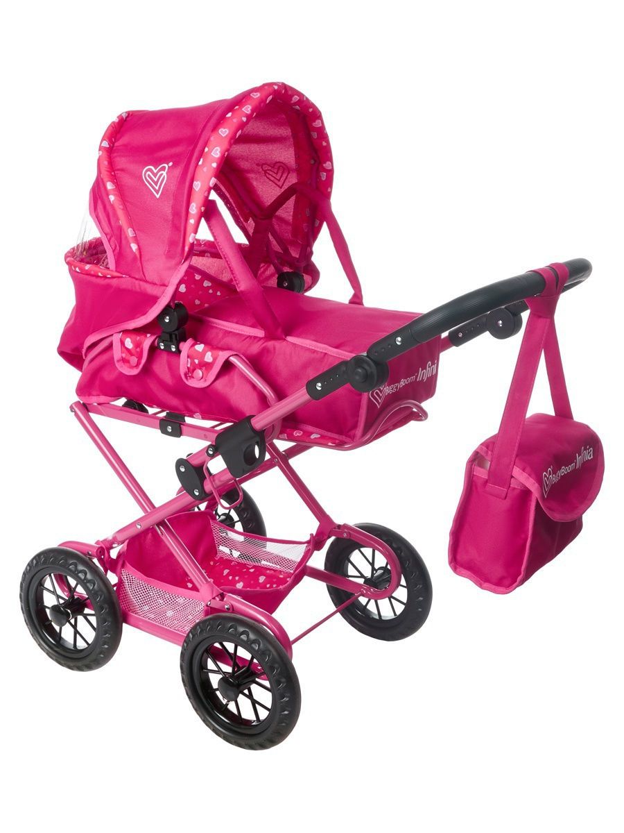 Детская игрушечная прогулочная коляска-трансформер Buggy Boom для кукол Infinia 8459-0254 2-в-1 с люлькой-переноской