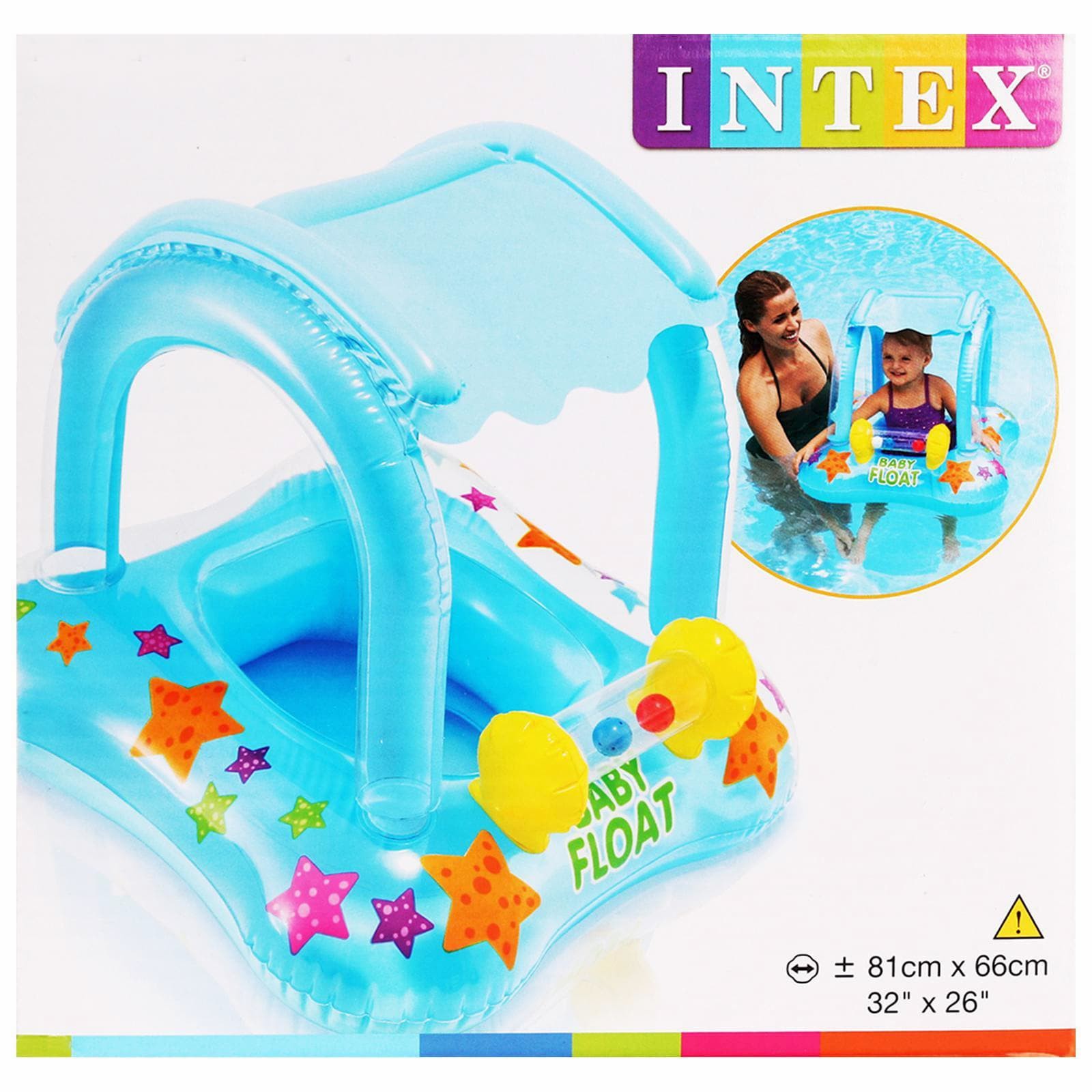 Надувные водные ходунки с навесом Intex «Baby Float» 56581, 81 х 66 см., до 15 кг. / Микс