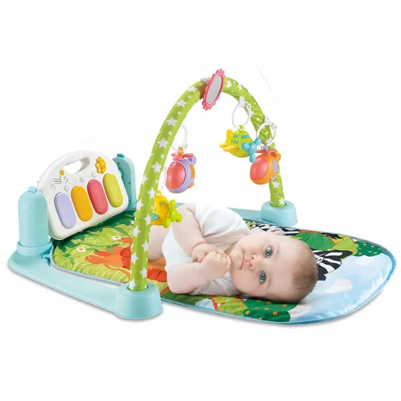 Развивающий музыкальный коврик для малышей на р/у с пианино и погремушками 9917
