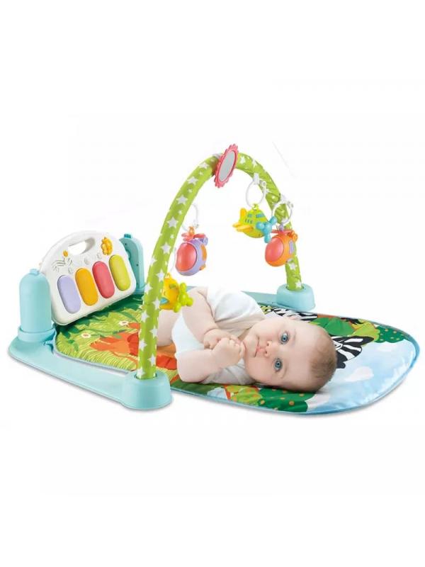 Развивающий музыкальный коврик для малышей на р/у с пианино и погремушками 9917