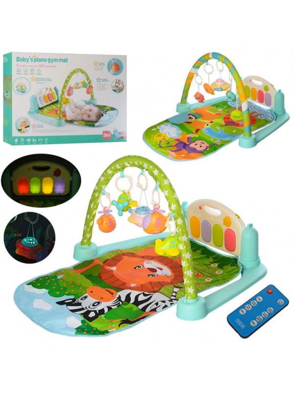 Развивающий музыкальный коврик для малышей на р/у с пианино и погремушками 9917