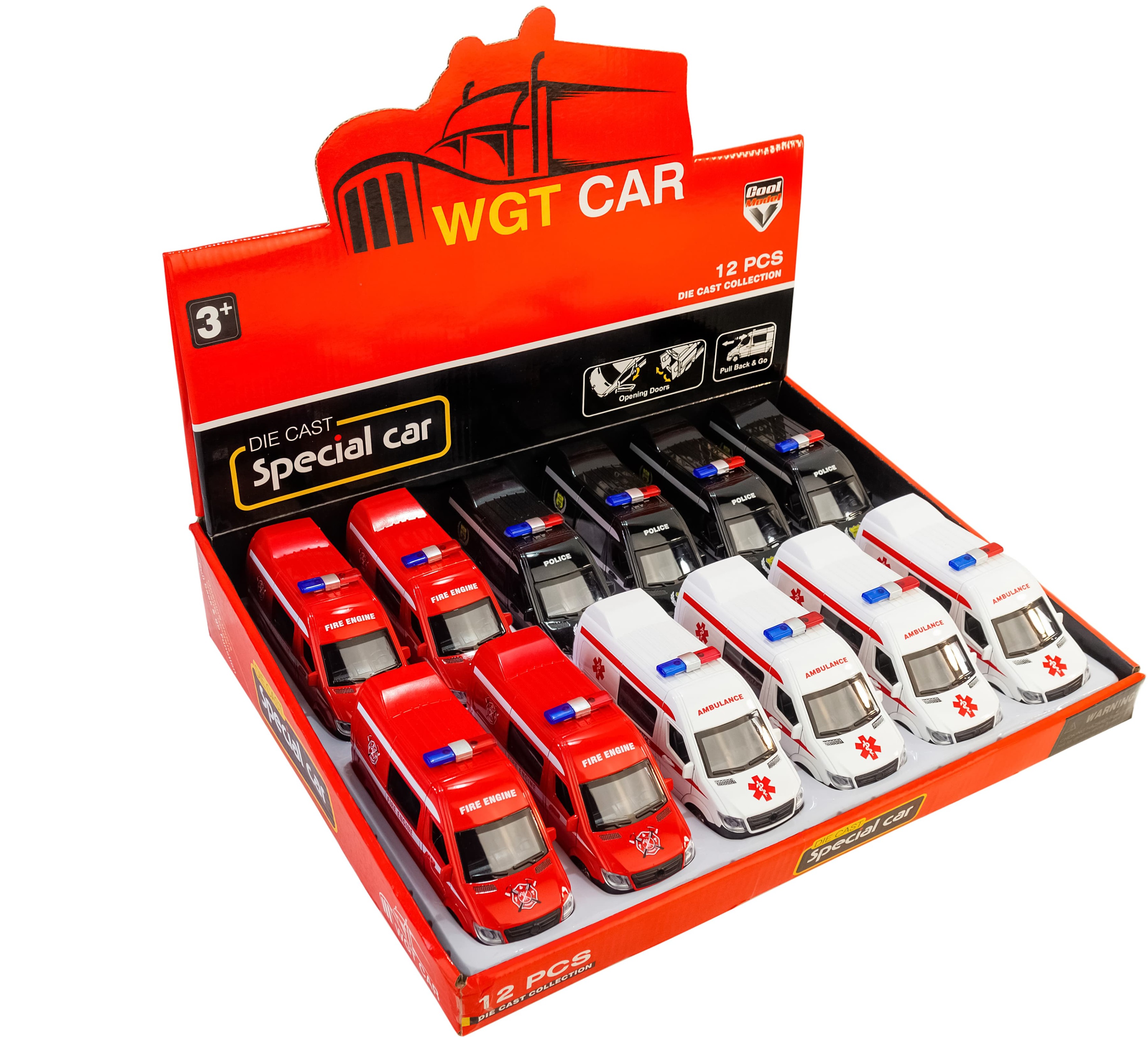 Металлическая машинка WGT Car «Mercedes-Benz Sprinter: Служебный» 887-28А свет и звук, инерционная / Микс