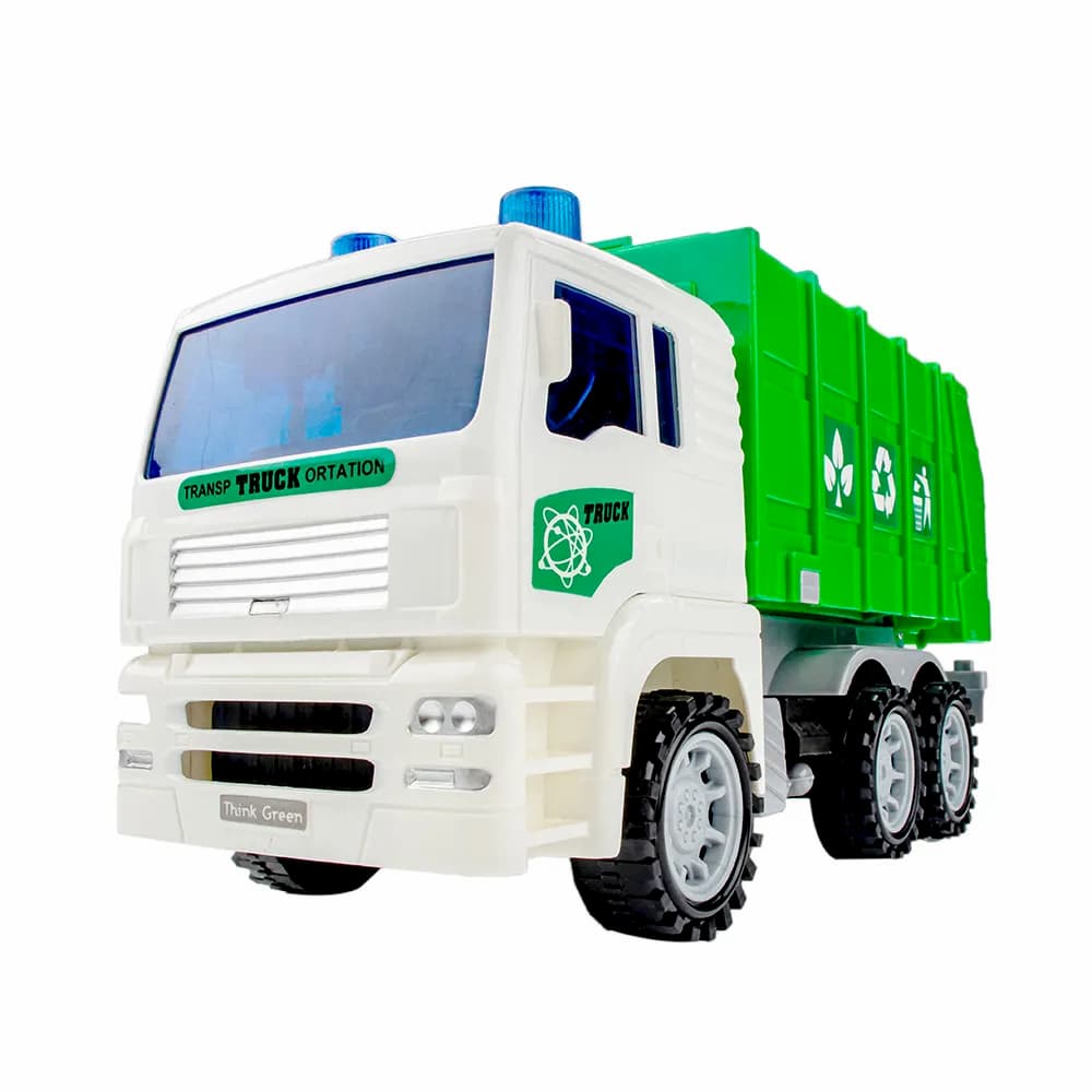 Машинка пластиковая 1:20 «Мусоровоз» 661-03А / Инерционная, свет и звук