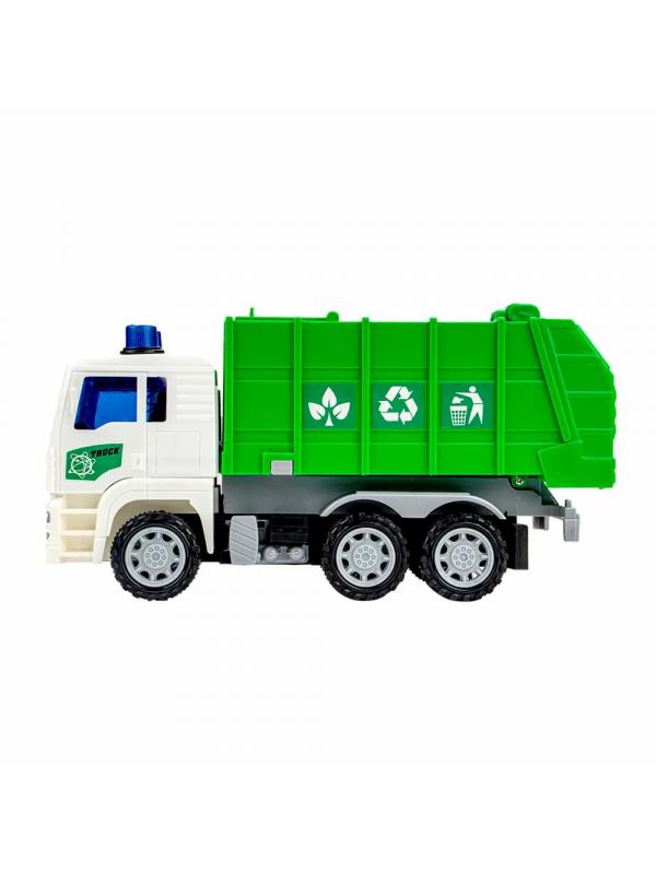 Машинка пластиковая 1:20 «Мусоровоз» 661-03А / Инерционная, свет и звук