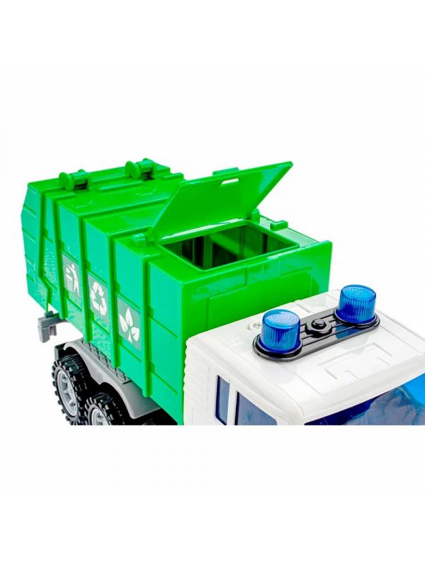 Машинка пластиковая 1:20 «Мусоровоз» 661-03А / Инерционная, свет и звук