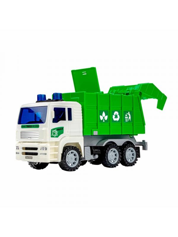 Машинка пластиковая 1:20 «Мусоровоз» 661-03А / Инерционная, свет и звук
