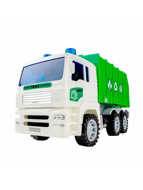 Машинка пластиковая 1:20 «Мусоровоз» 661-03А / Инерционная, свет и звук