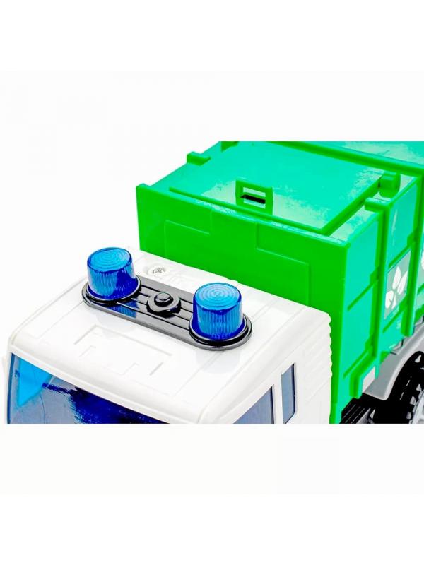 Машинка пластиковая 1:20 «Мусоровоз» 661-03А / Инерционная, свет и звук