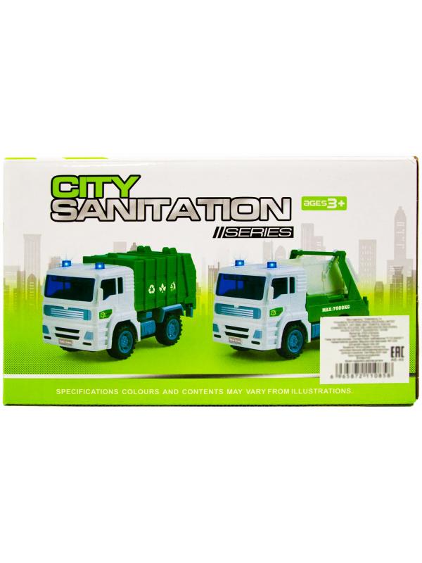 Машинка пластиковая 1:20 «Мусоровоз» 661-03А / Инерционная, свет и звук