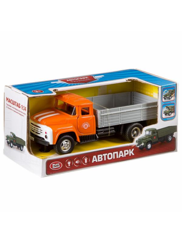 Грузовик инерционный Play Smart 1:34 «ЗИЛ-130 Самосвал ГорСтрой» 17 см 9709-B Автопарк, свет и звук / Оранжевый