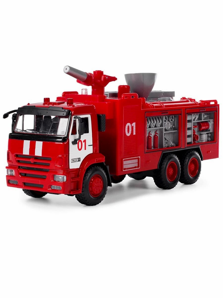 Машина инерционная Play Smart 1:38 «Камаз 65115 Пожарная служба» 19 см. 9624-B Автопарк, вода, свет и звук