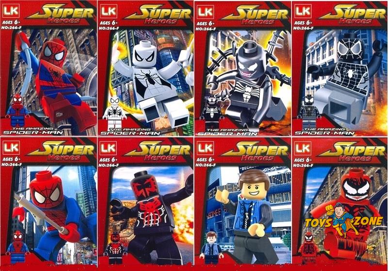 Конструктор Super Heroes «Фигурки Spider-Man» 266-F / 8 шт.