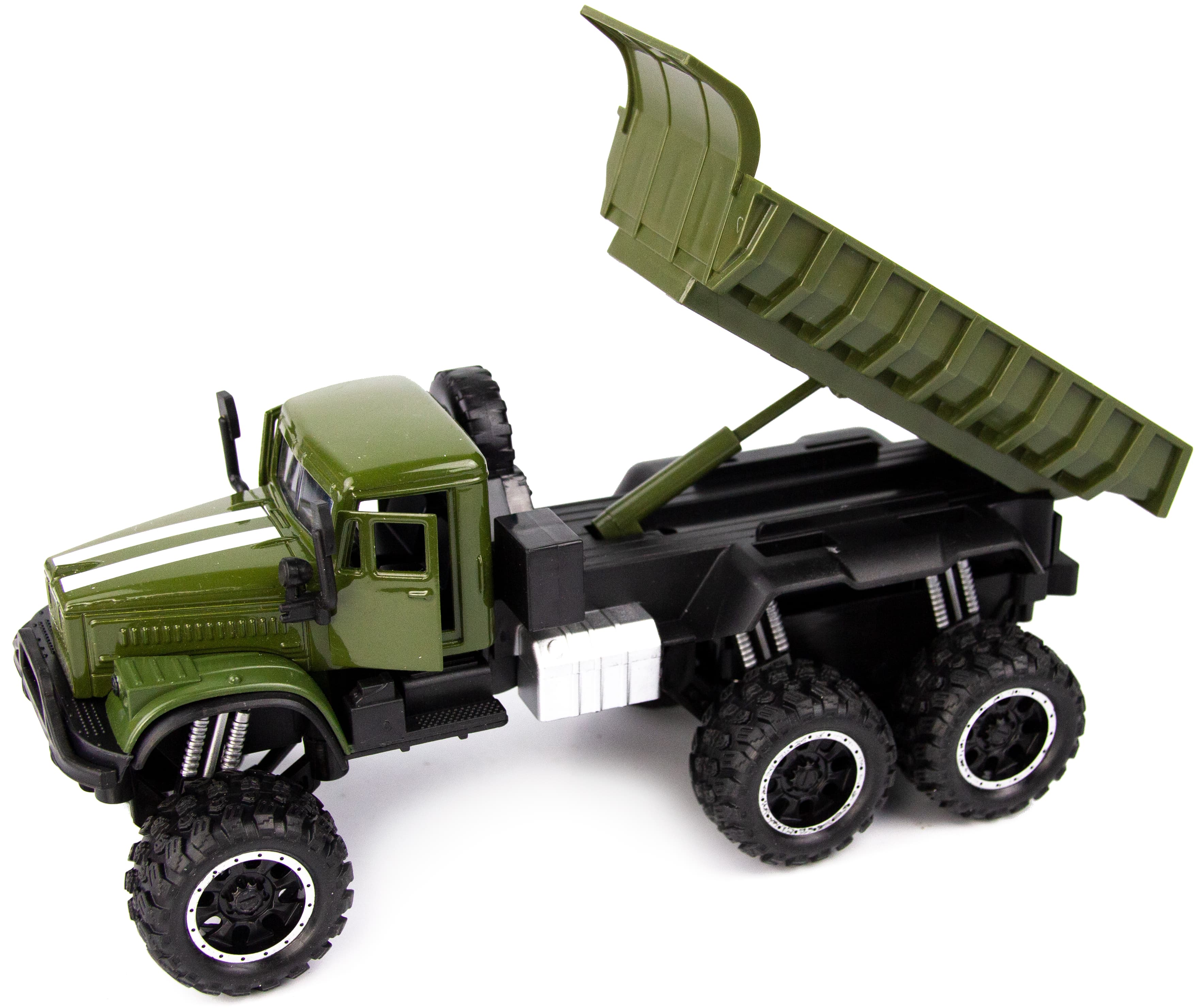 Металлическая машинка WGT Car 1:32 «Грузовик КРАЗ: внедорожник самосвал» А2217-15ВА, свет, звук / Микс