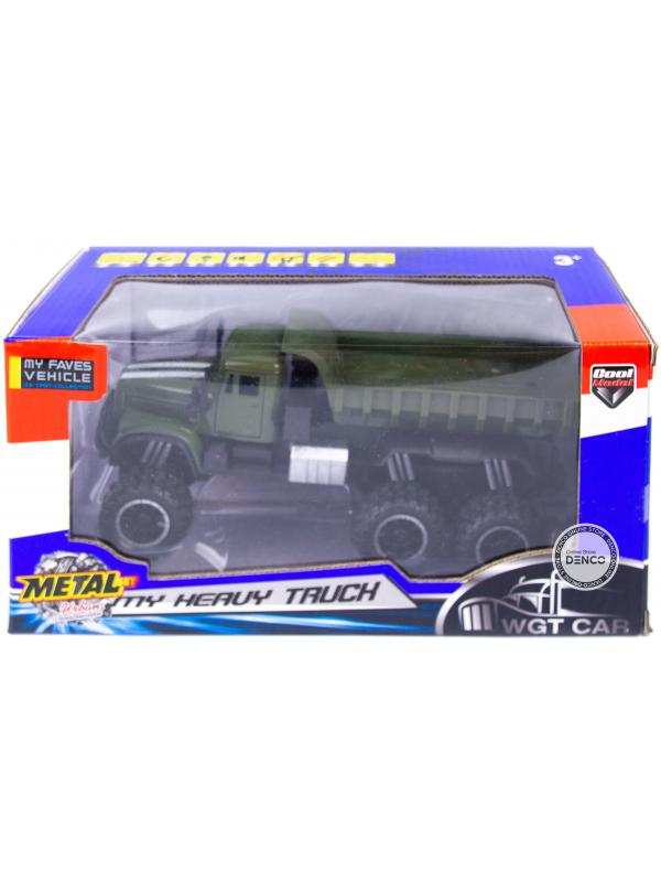 Металлическая машинка WGT Car 1:32 «Грузовик КРАЗ: внедорожник самосвал» А2217-15ВА, свет, звук / Микс
