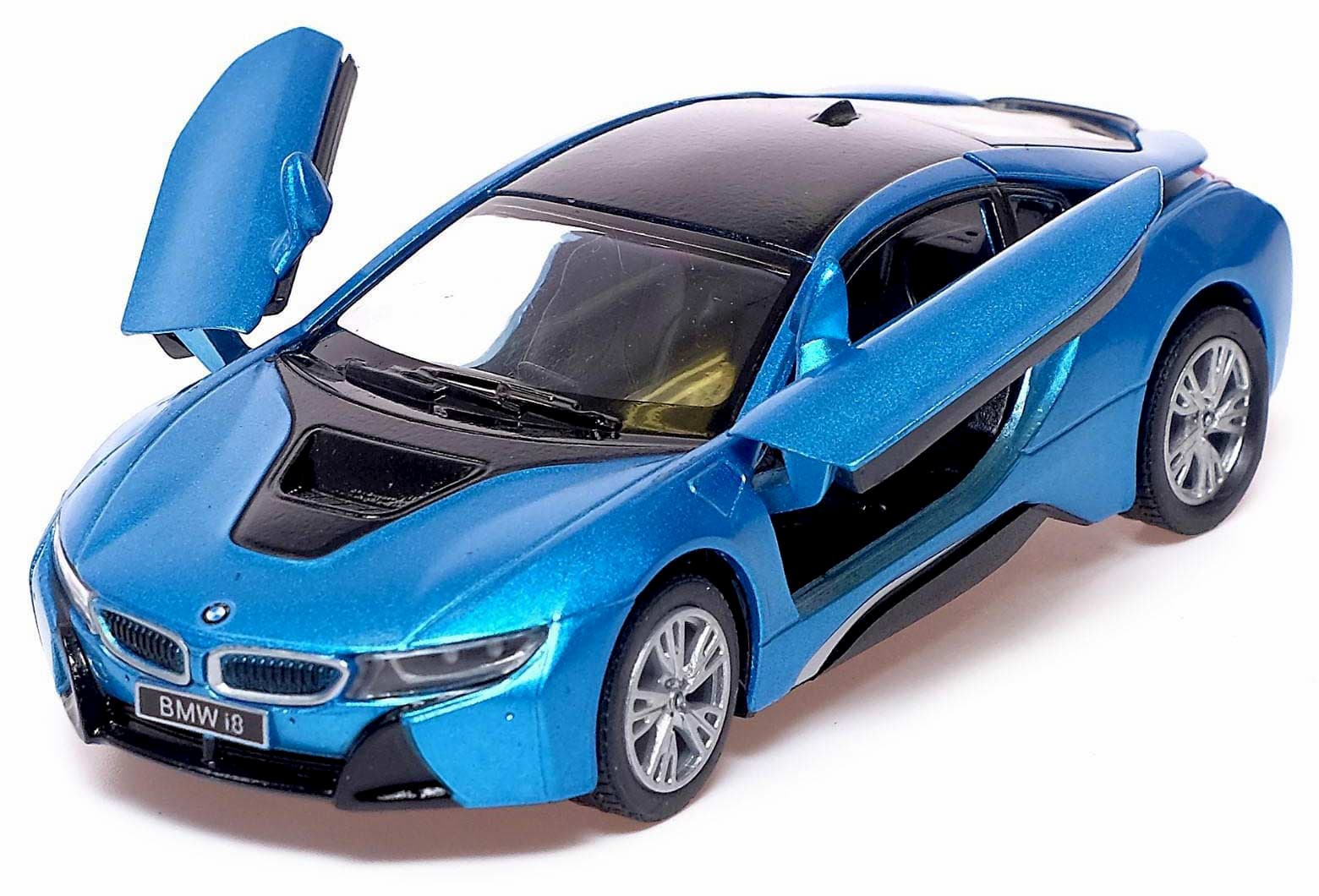 Металлическая машинка Kinsmart 1:36 «BMW i8» KT5379W инерционная в коробке / Микс