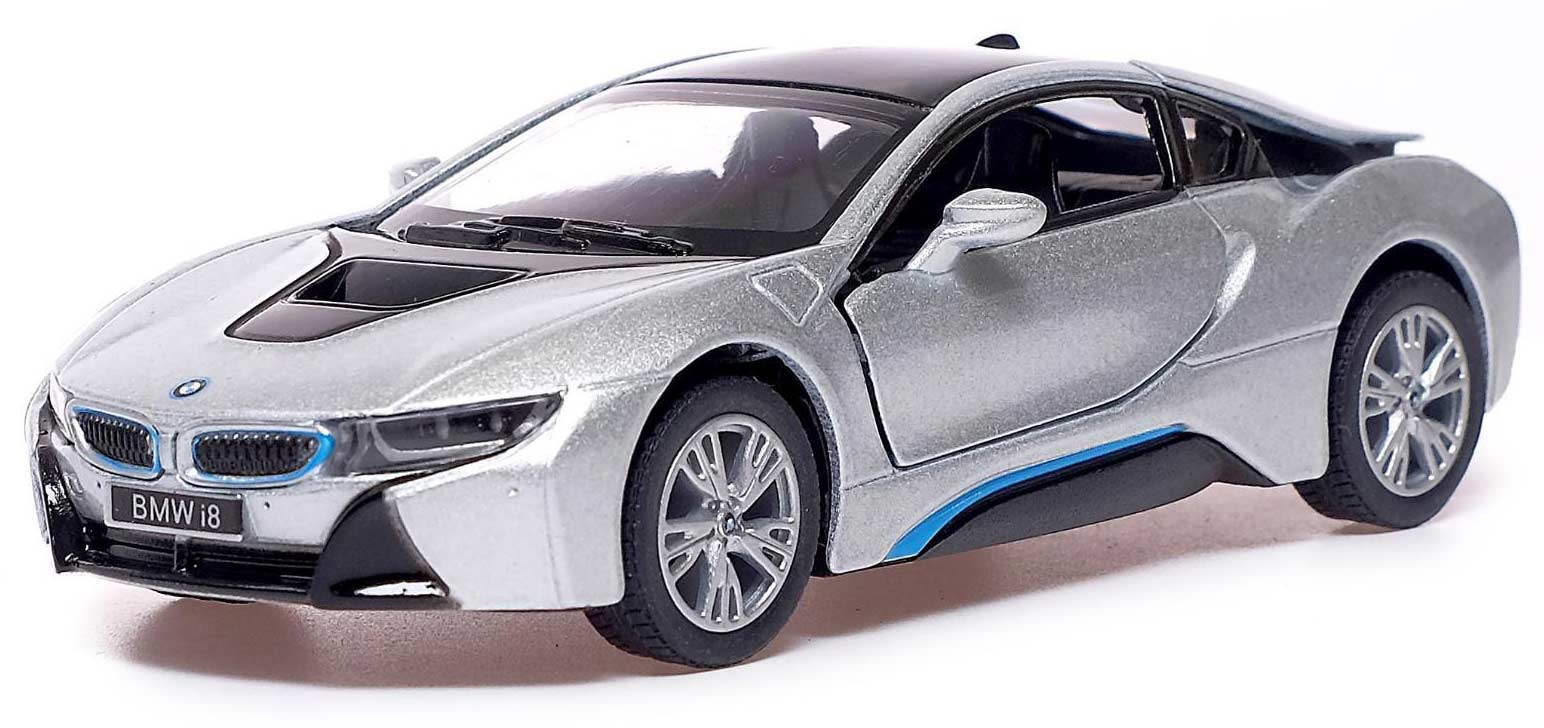 Металлическая машинка Kinsmart 1:36 «BMW i8» KT5379W инерционная в коробке / Микс