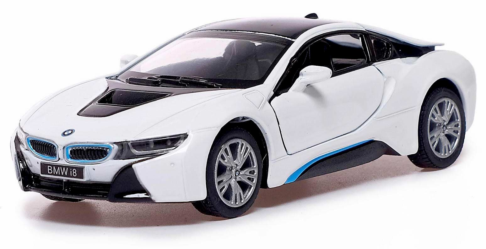 Металлическая машинка Kinsmart 1:36 «BMW i8» KT5379W инерционная в коробке / Микс
