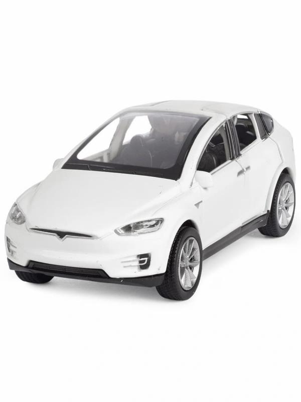 Металлическая машинка Play Smart 1:50 «Tesla Model X» 6533W, инерционная в коробке / Микс