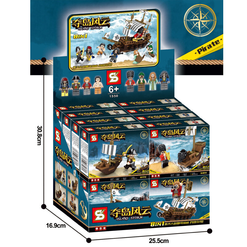 Конструктор SY «Остров штормов: Пиратский корабль 8 в 1» SY1550 / Микс