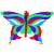 Воздушный змей «Радужная бабочка», 115х55 см. 43859