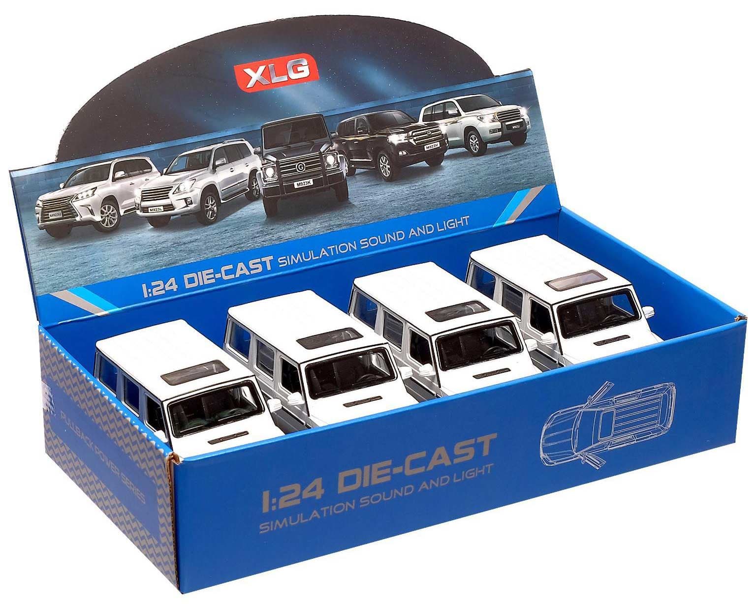 Машинка металлическая XLG 1:24 «Mercedes-Benz G-class» M923K 20 см. инерционная, свет, звук / Микс